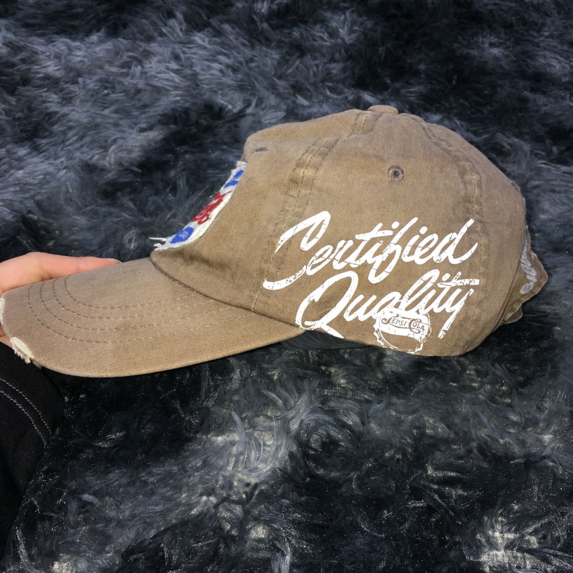 투티/0353 펩시 콜라 빈티지 Y2K 캡 빈티지 모자 브라운 패치 로고 상품이미지4