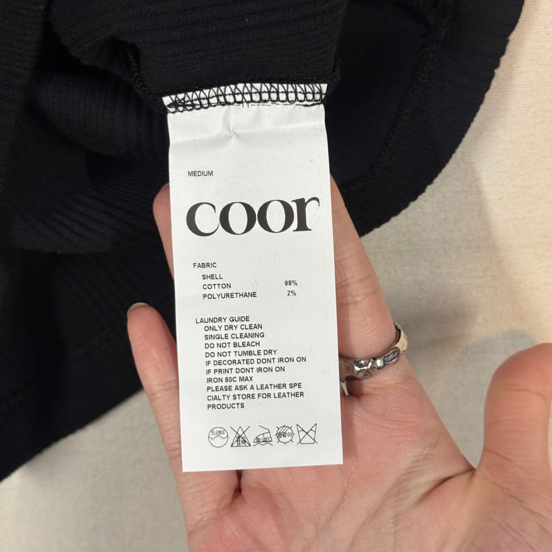 M) COOR 쿠어 골지 슬리브리스 나시 블랙 상품이미지7