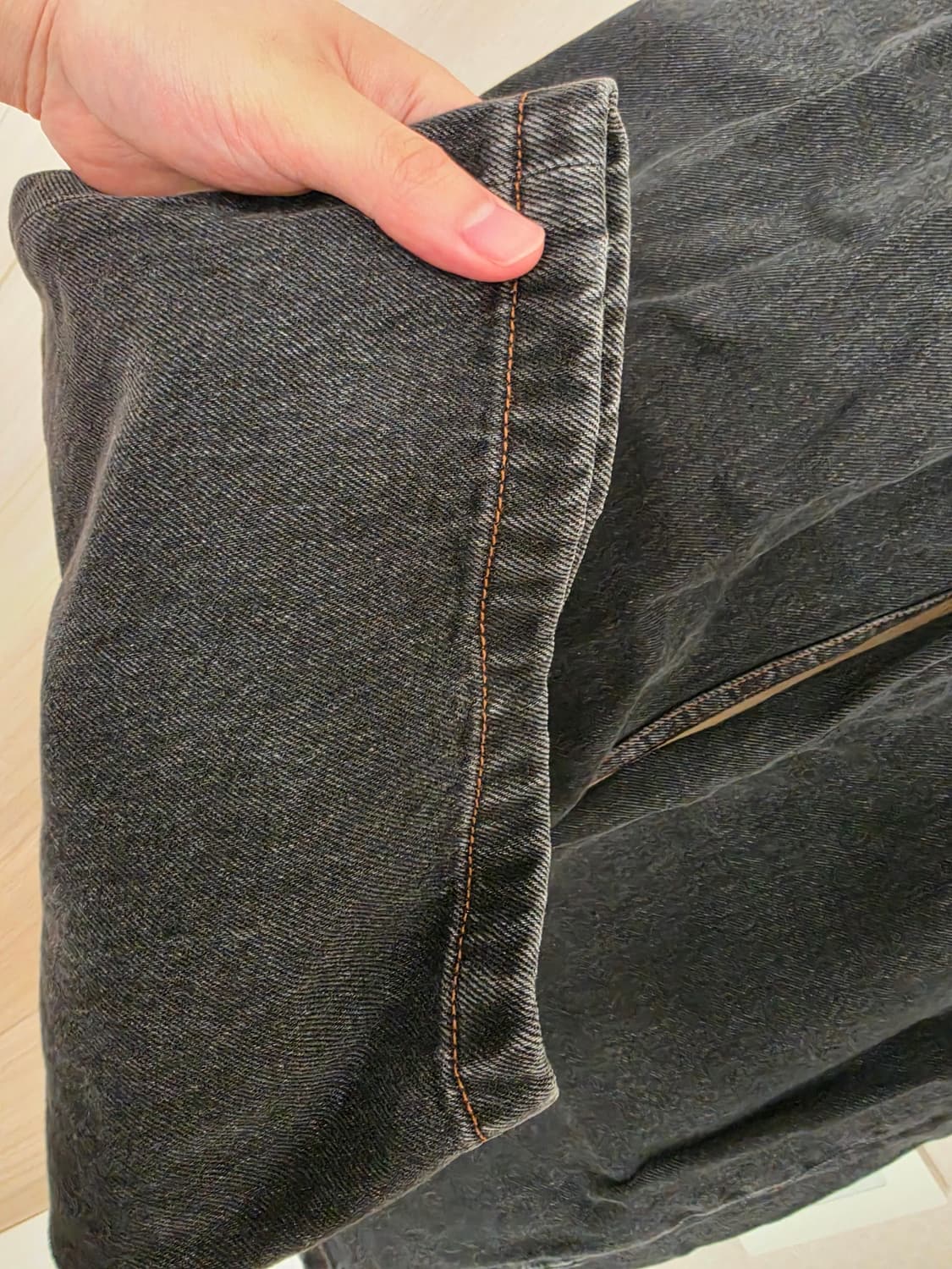 벨리에 와이드 데님 흑청제품 판매합니다.s사이즈 상품이미지2