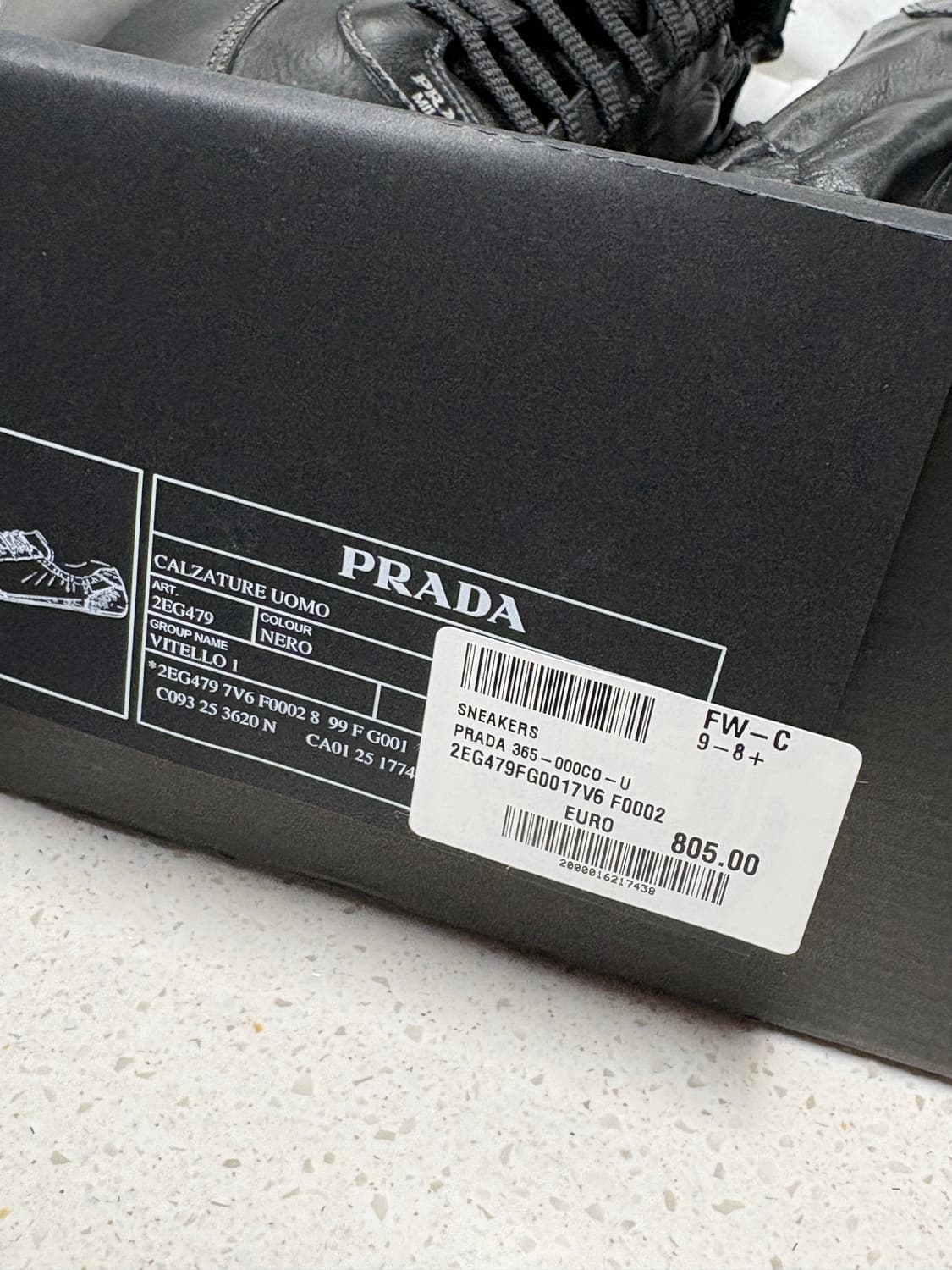 프라다 컬랩스 레더 블랙 uk 8.5 275 새제품 상품이미지3