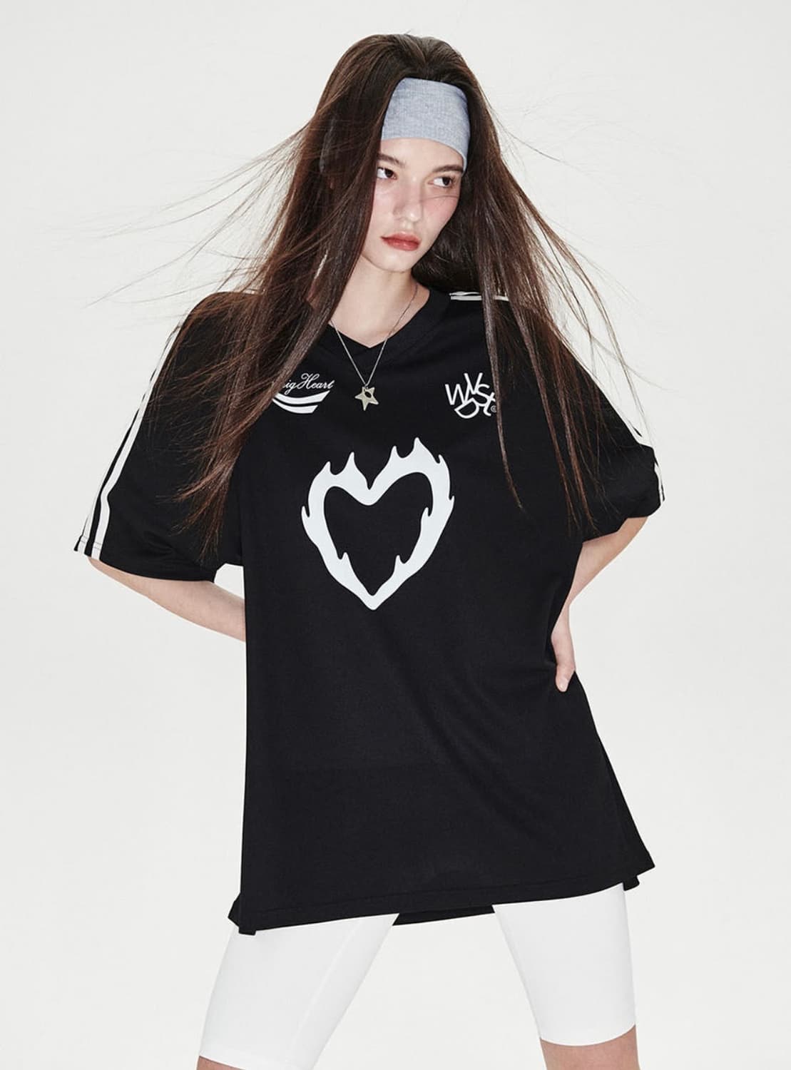 원더비지터 하트 져지 반팔 티셔츠 상품이미지2