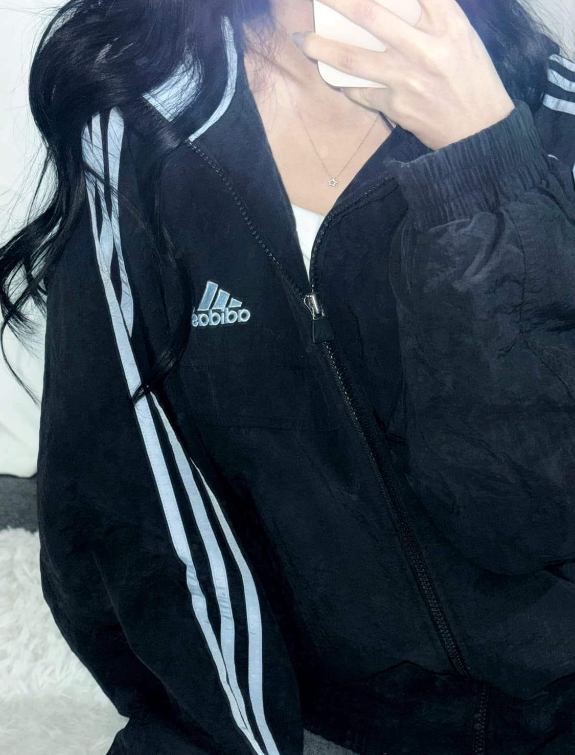 🐰아디다스 스카이 블루 여리 누빔 후드 점퍼🩵 상품이미지1