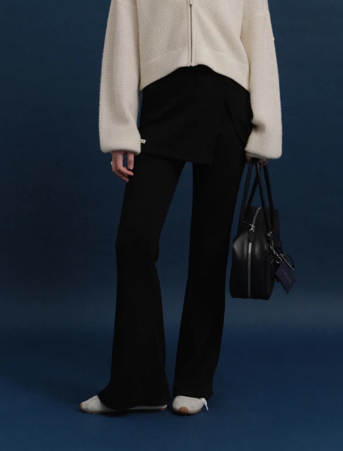 택o새제품) 포유어아이즈온리 Mary 랩 스커트 팬츠 블랙 ex M 상품이미지1