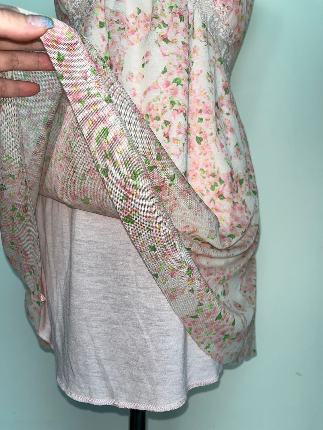 (초레어) 히스테릭 글래머 스컬 해골 꽃무늬 레이스 캐미솔 원피스 드레스 상품이미지6