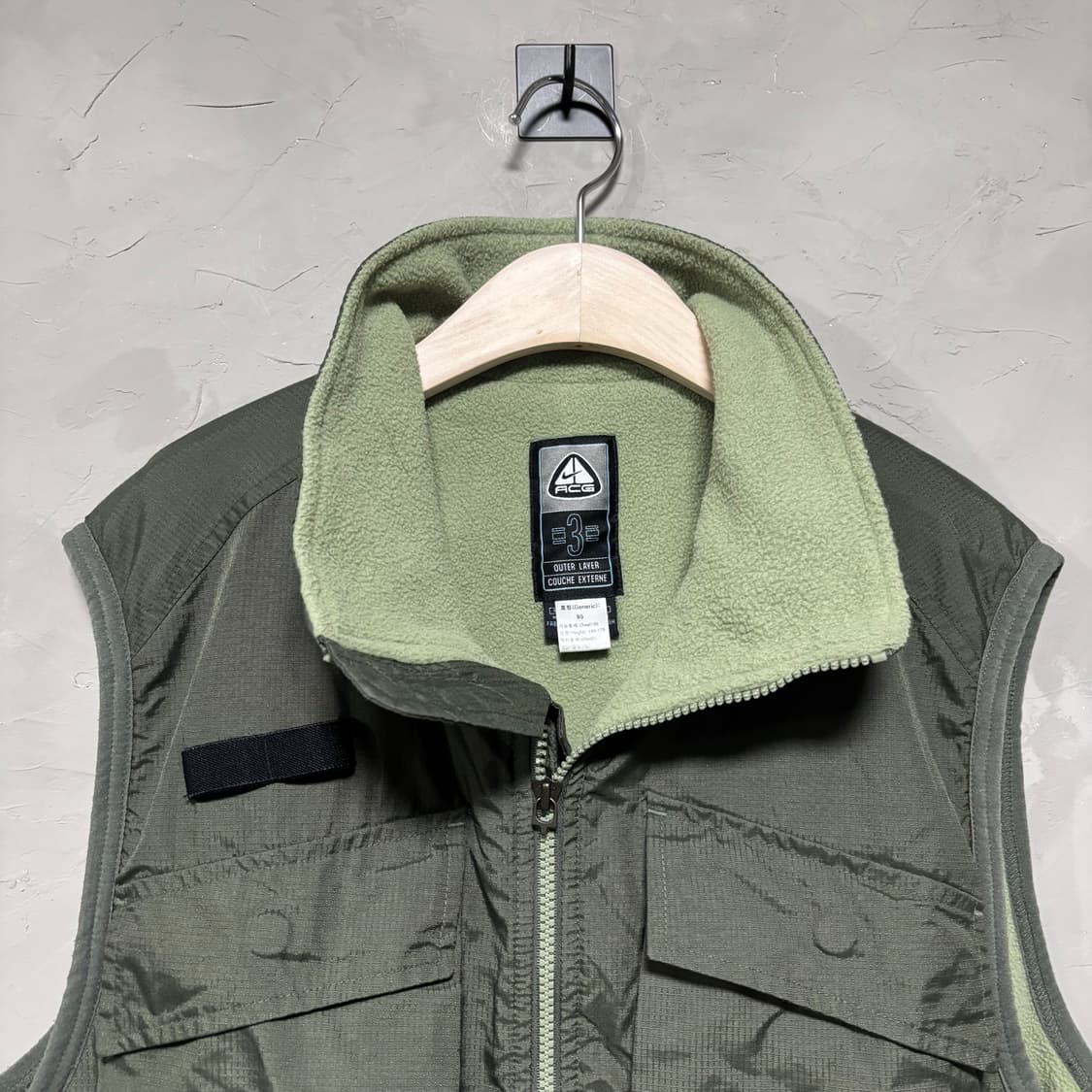 나이키 acg 유틸리티 후리스 나일론 조끼 베스트 카키 상품이미지2