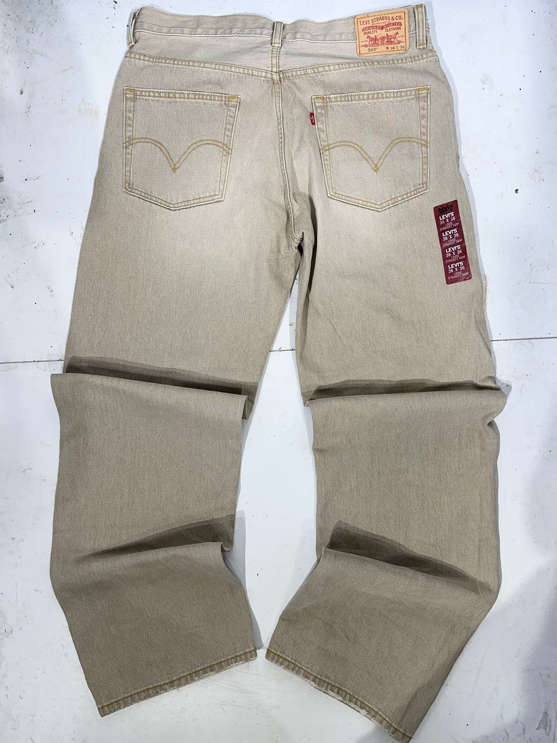 리바이스 569 와이드 베이지 대장급 데님 팬츠 청바지 36 상품이미지5