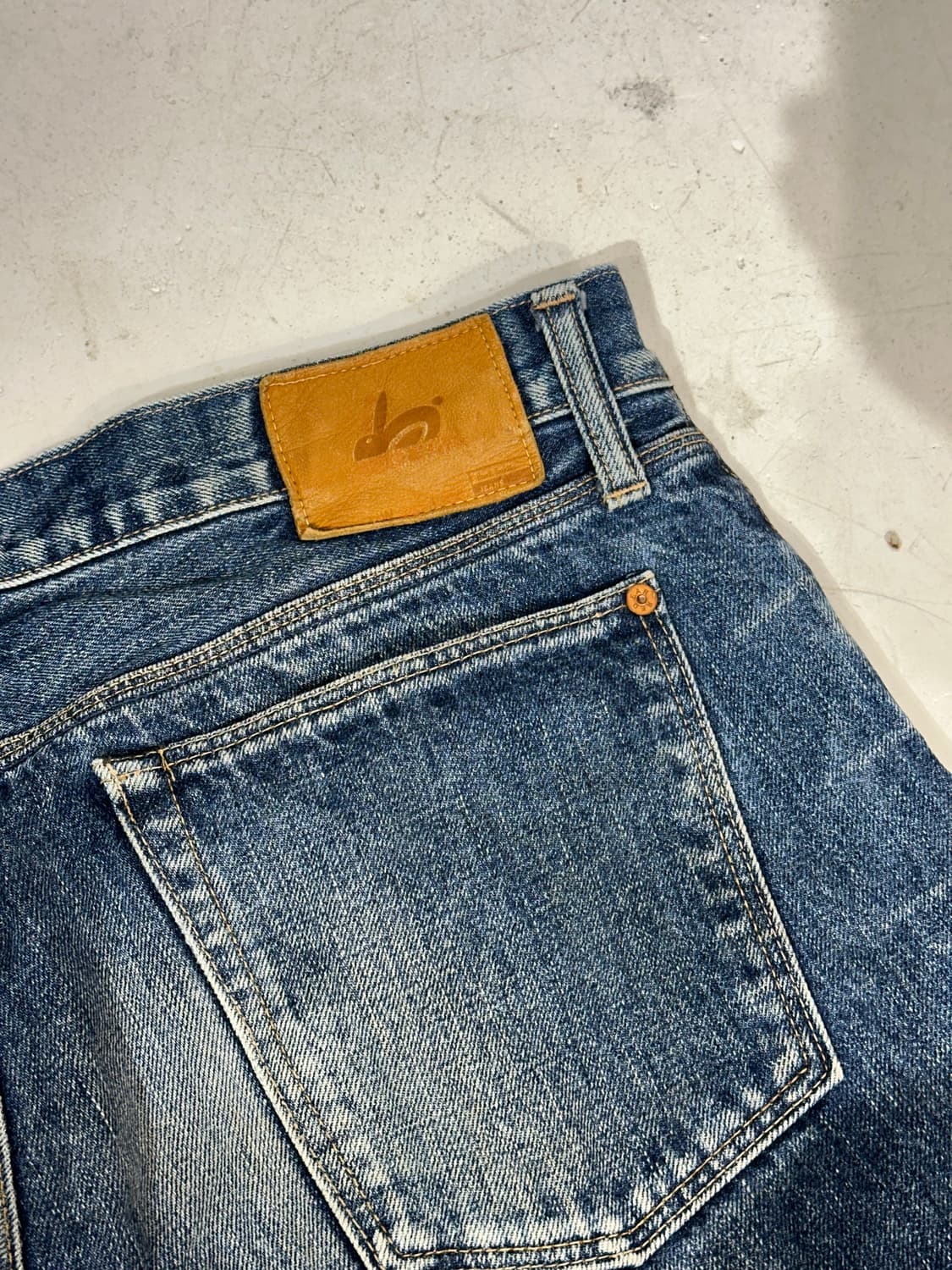 폴 스미스 중청 레드이어 캣 워싱 페이딩 와이드 청바지 34 상품이미지6