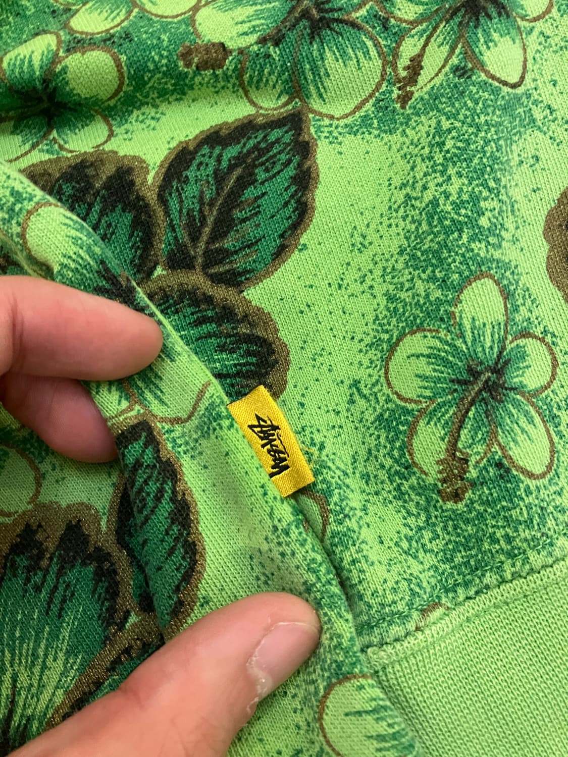 14ss 스투시 아카이브 플라워 후드집업 그린 상품이미지4