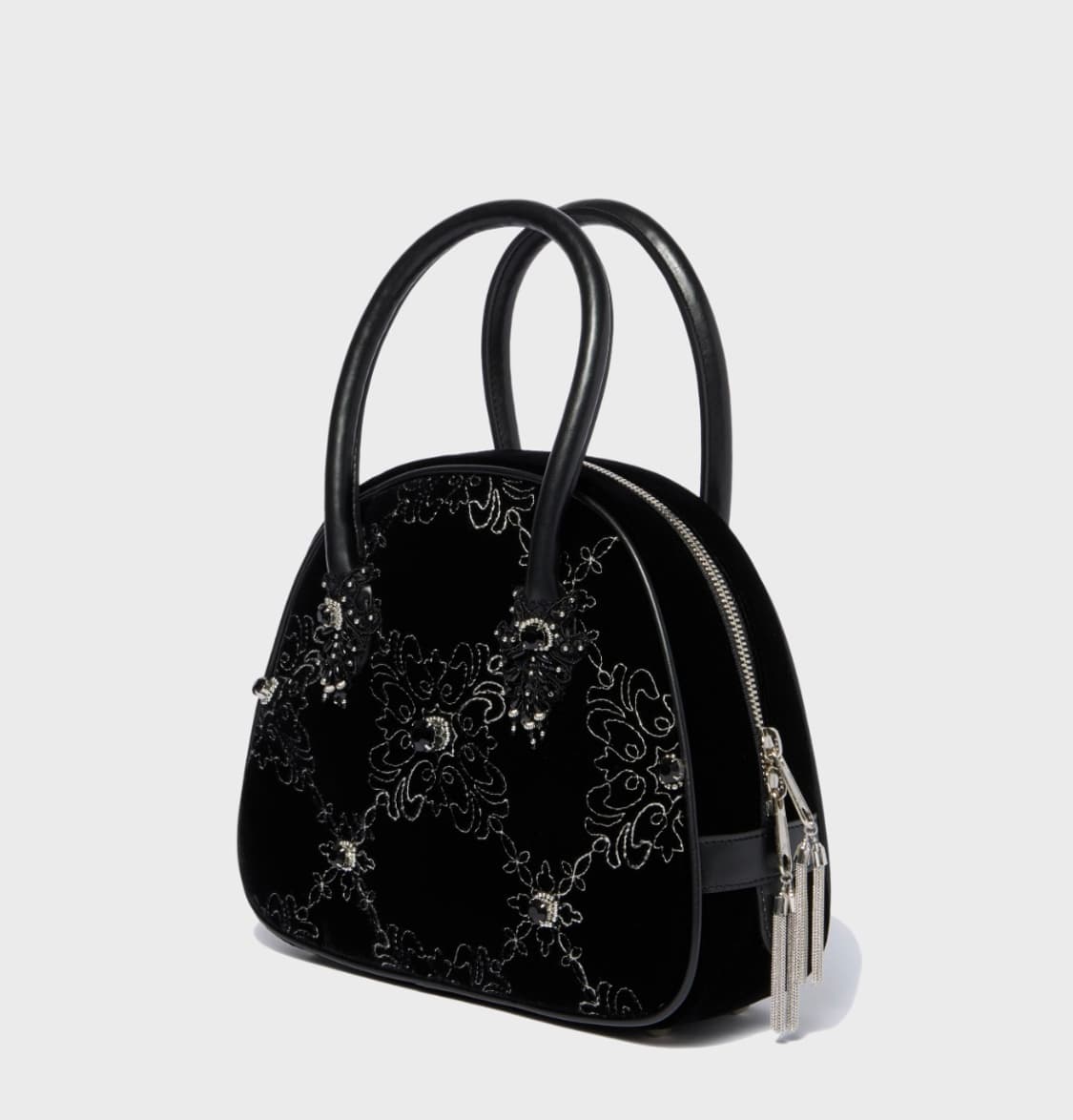 타나카 다이스케 팰리스 타일즈 벨벳 핸드백 블랙 상품이미지1