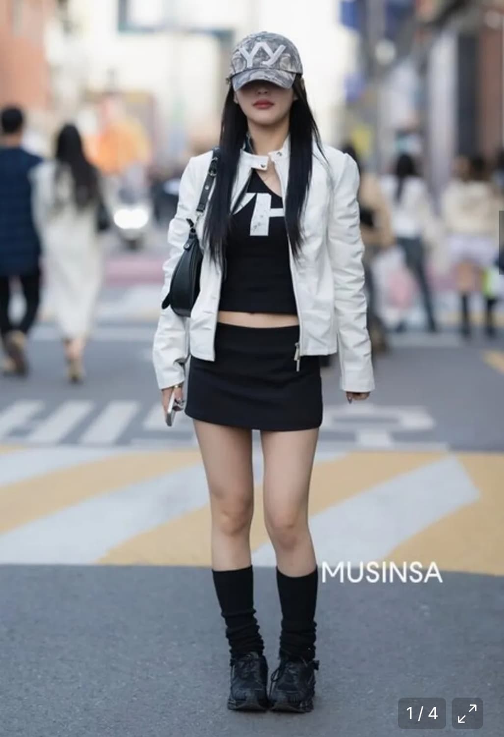 나체 쉬링 레더 자켓 아이보리 상품이미지3