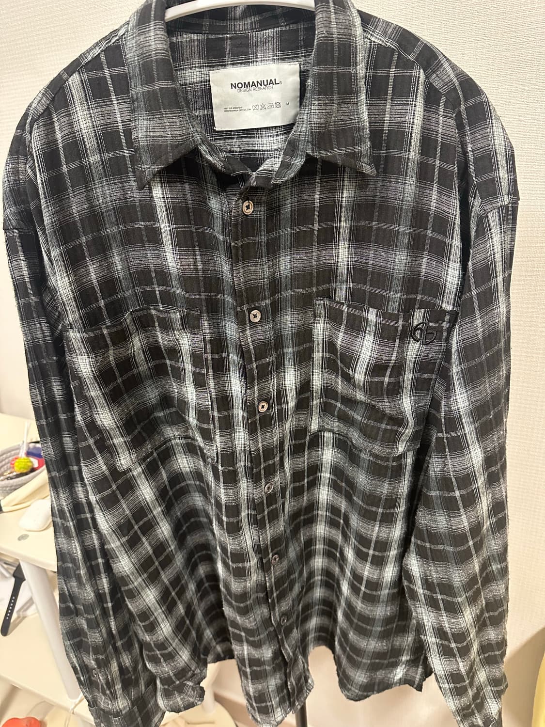 노메뉴얼 O.D 체크셔츠 블랙 상품이미지2