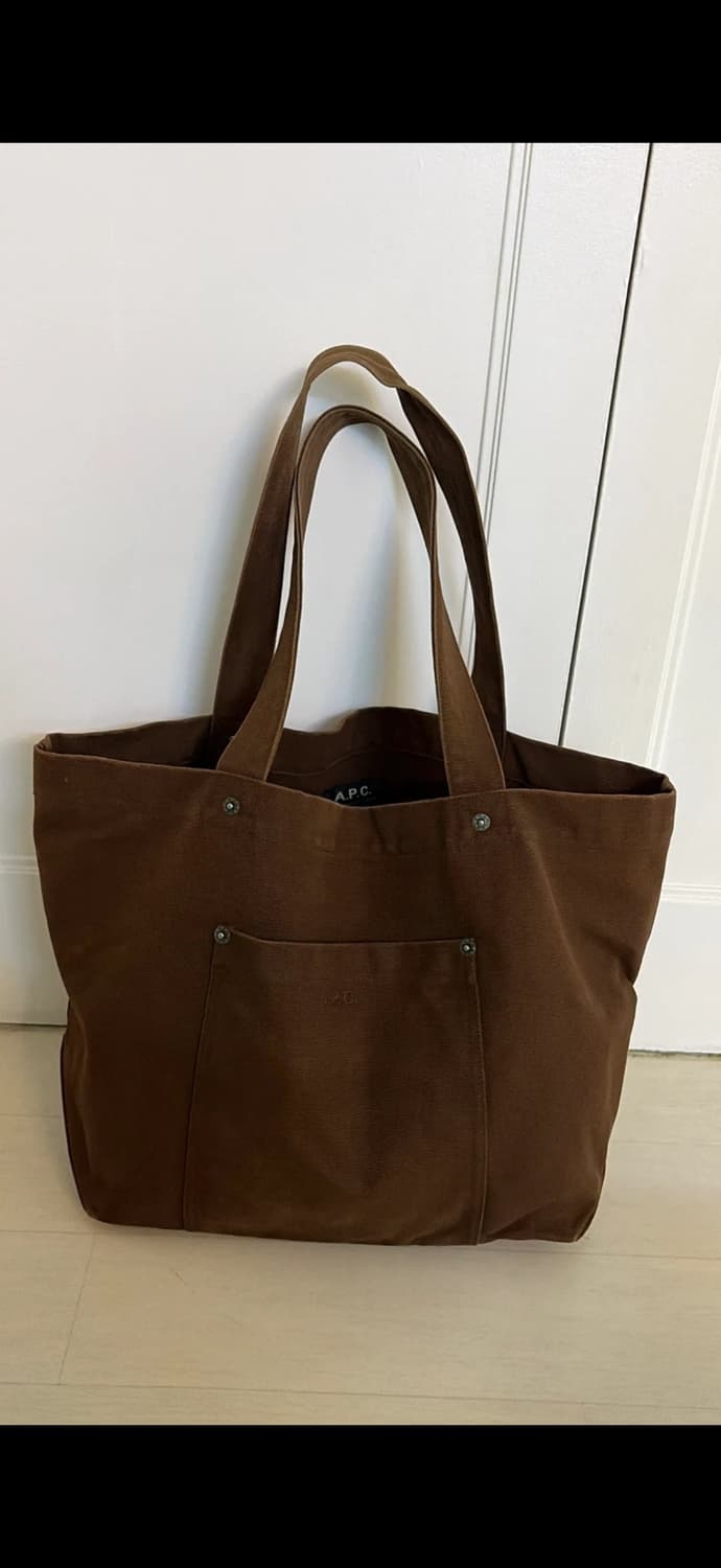 아페쎄 타이즈 캔버스 토트백 브라운 정품 상품이미지8