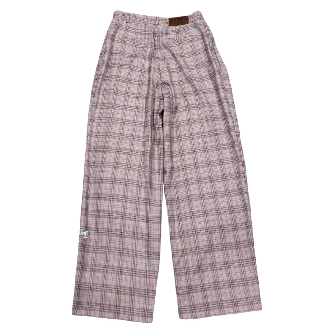 스컬프터 체크 핀턱 슬랙스 팬츠 바지 핑크 L 상품이미지3
