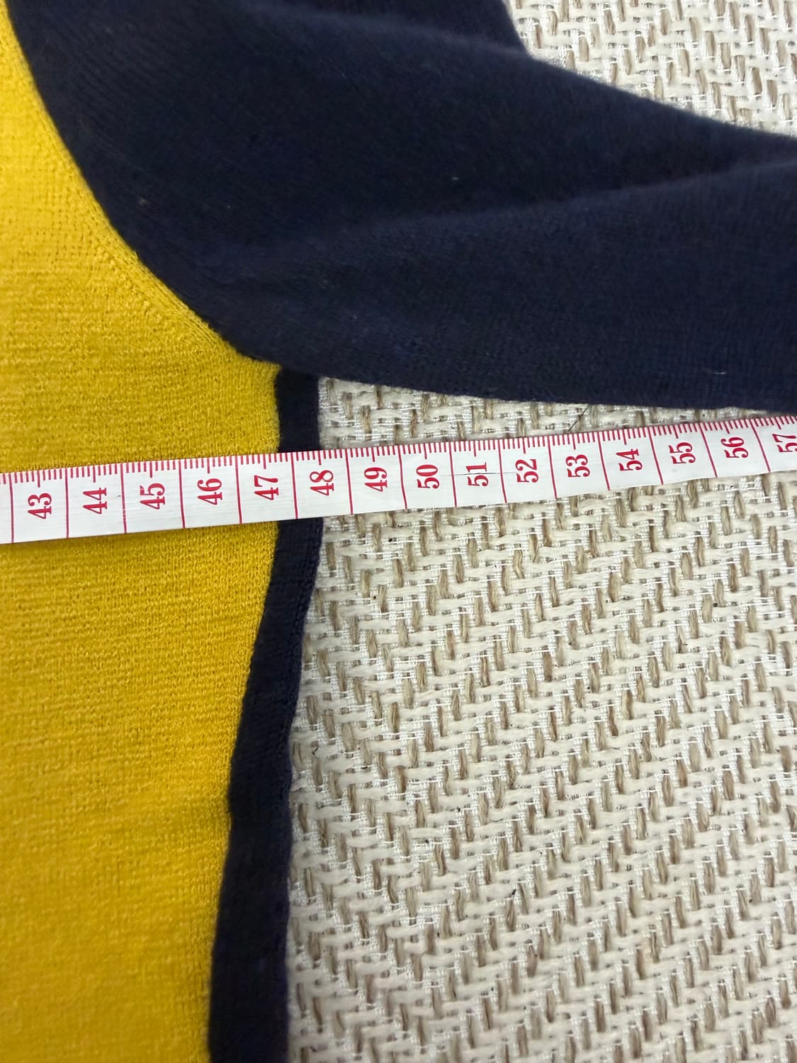 정품) TIME 타임 한섬 옐로우 배색 니트 90F 상품이미지7