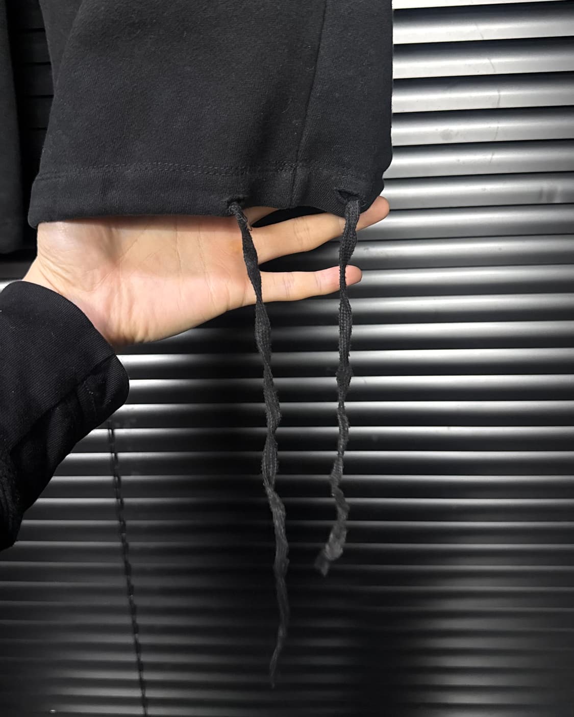 AMU 아무 면 코튼 와이드 스웻 팬츠 통바지 일본 오버핏 블랙 벌룬 L 상품이미지6