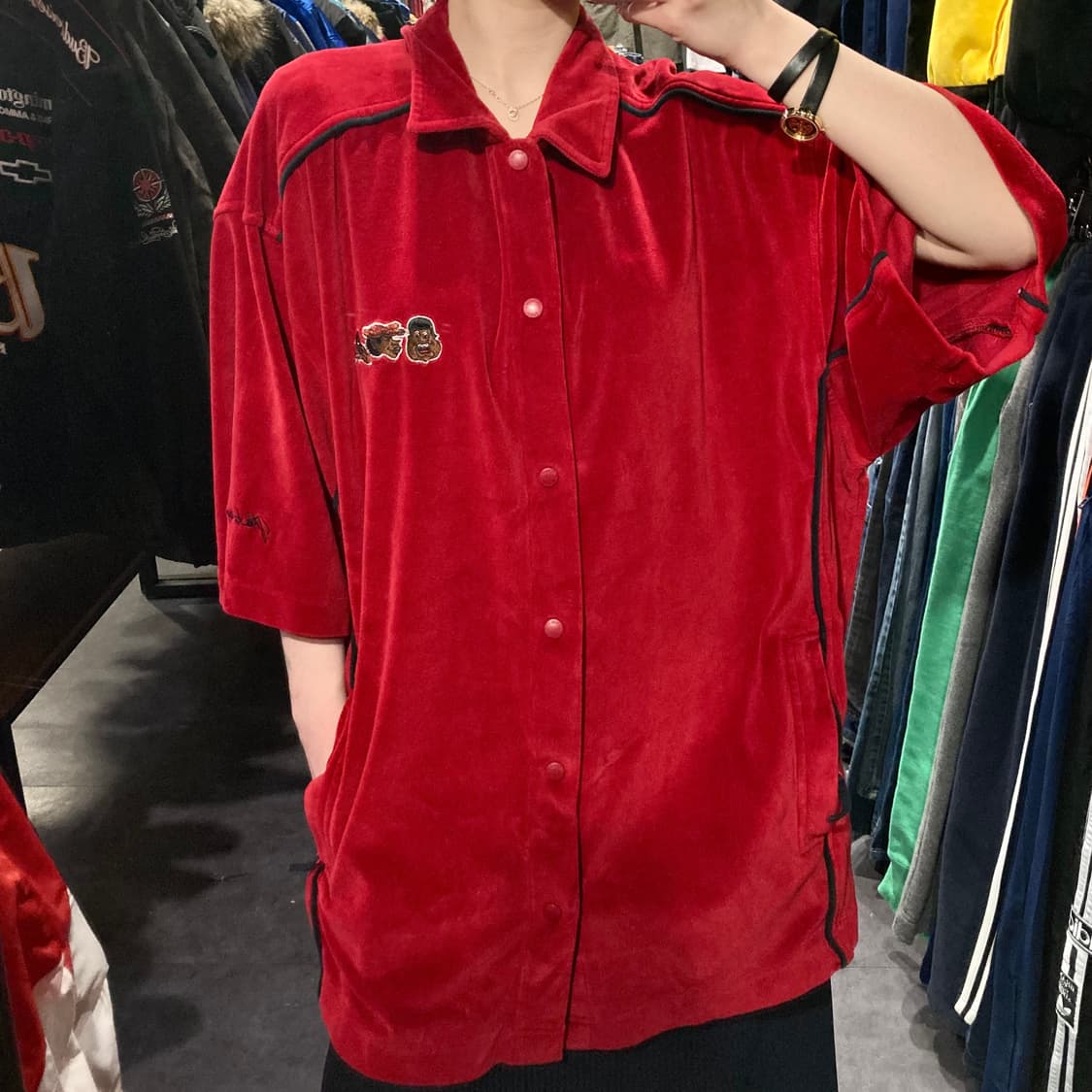 [IM]플래티넘 푸부 반팔 벨벳져지 레드 상품이미지5