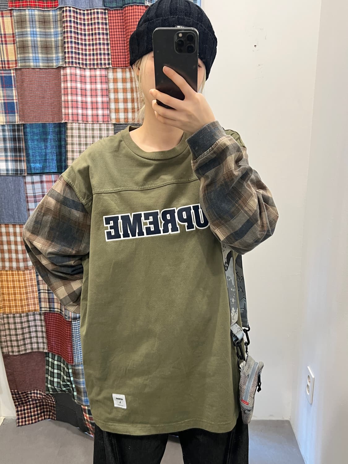 슈프림 체크 패턴 그린 롱슬리브 상품이미지3