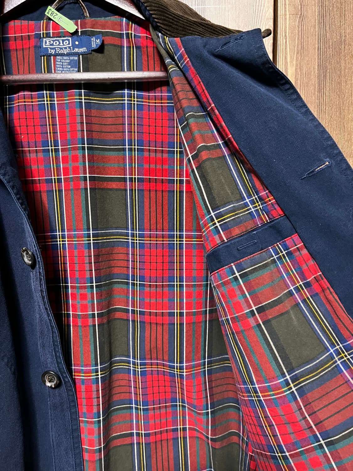 폴로 헌팅 코튼 워크 자켓 안감 타탄 루즈핏  M 상품이미지5