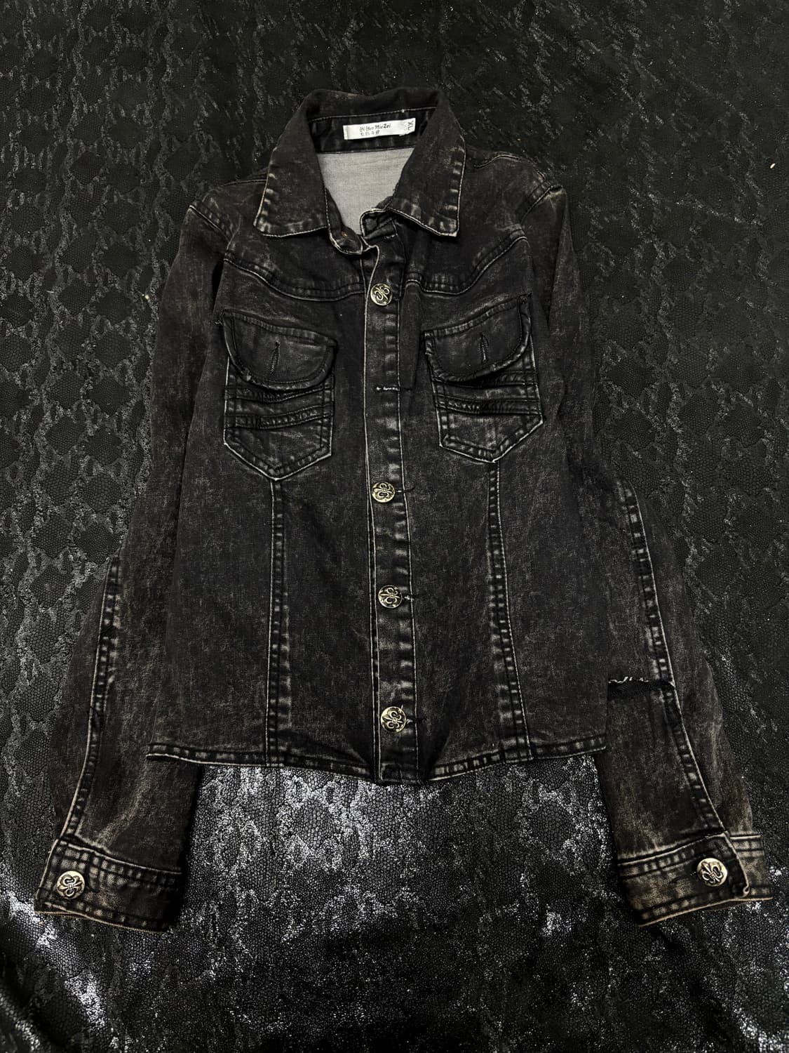 Y2K Punk Style Back Skull&Cross Button D 상품이미지1
