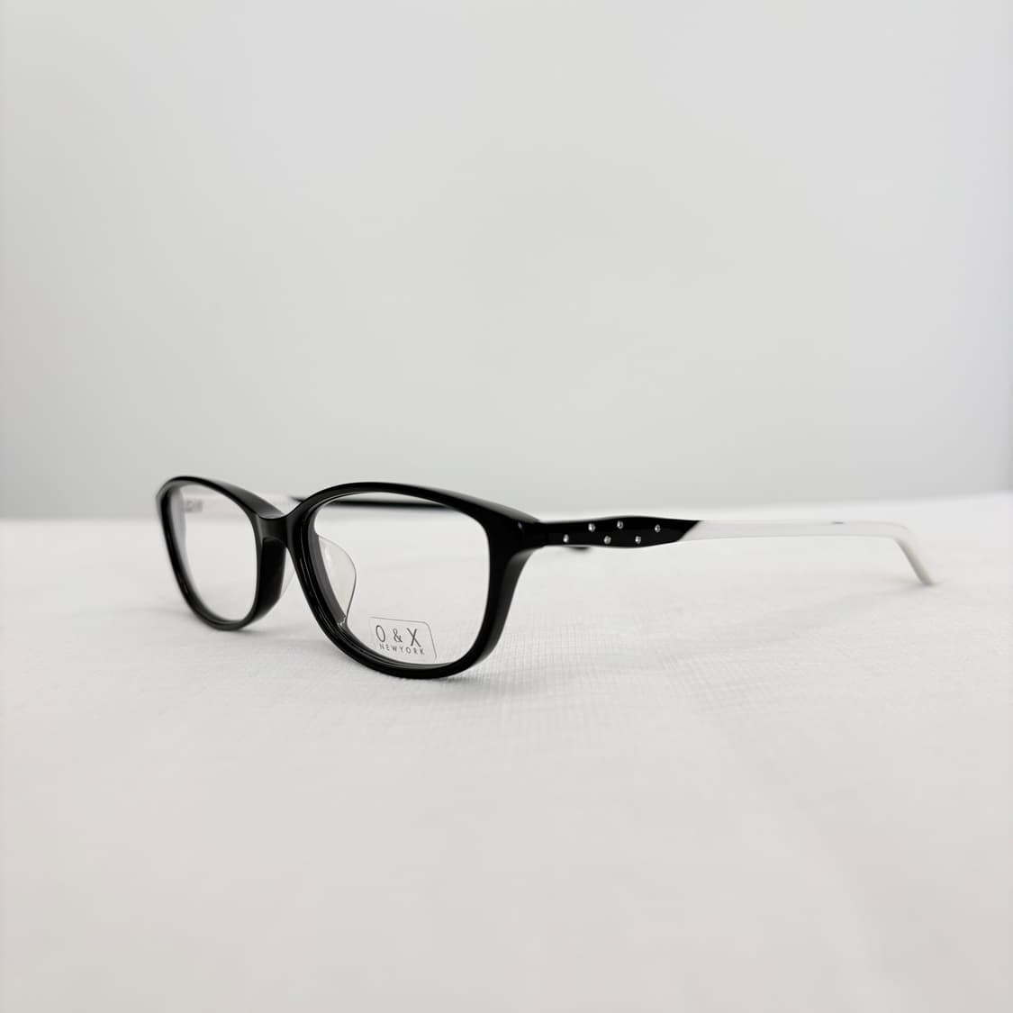 O&X Newyork 블랙 큐빅 빈티지 뿔테 상품이미지2
