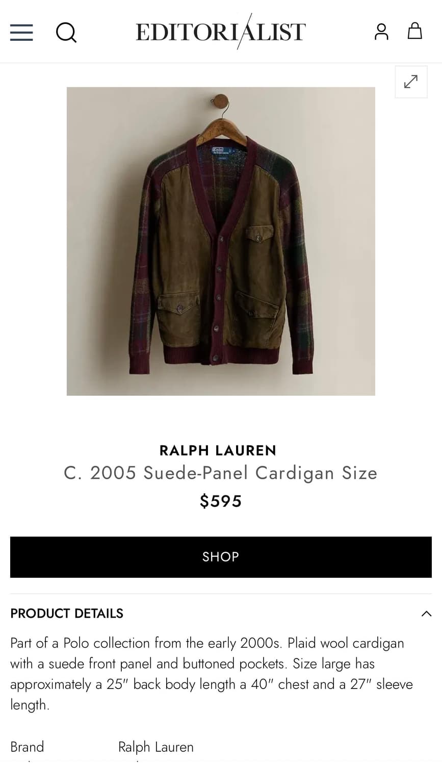 POLO RALPH LAUREN  C. 2005 Suede-Panel 상품이미지3