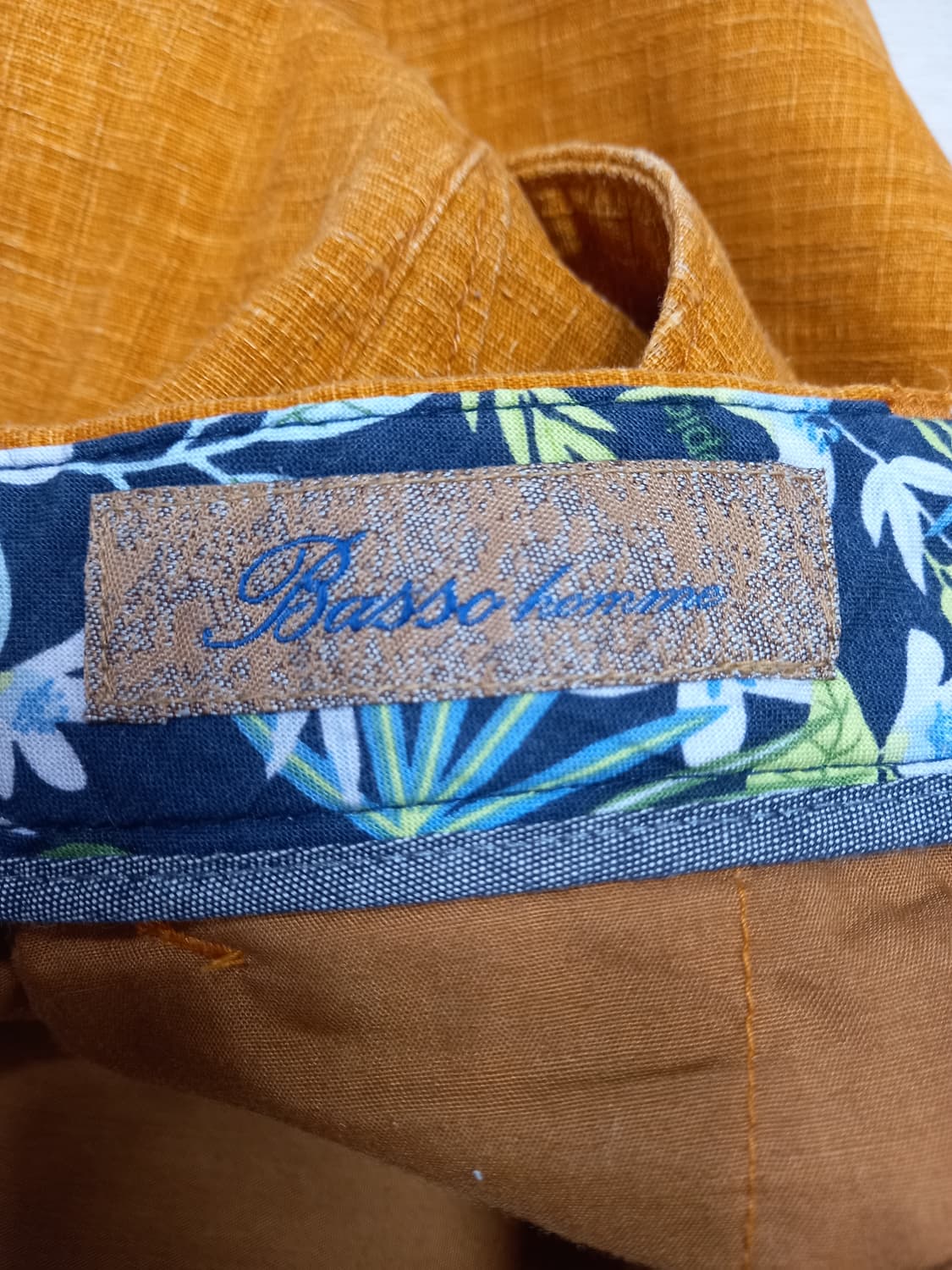 32 BASSO 린넨함유 여름용 면바지 오렌지 32-389 상품이미지8