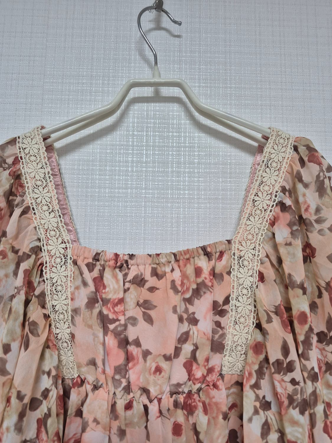 리즈리사 고전 히메갸루  핑크 앤틱꽃무늬 쉬폰 튜닉 상품이미지5