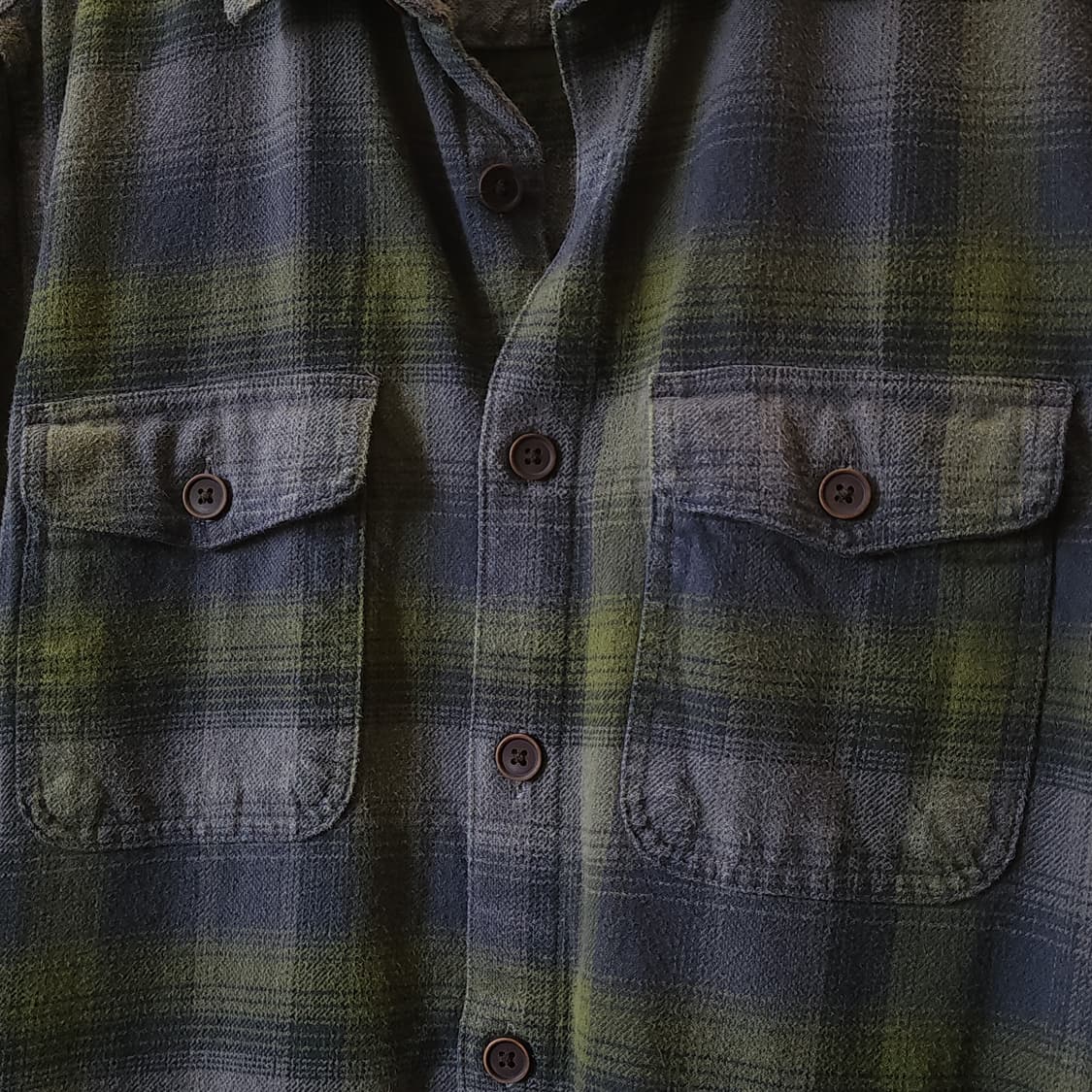 90s 아메리칸 빈티지 체크셔츠 헤비 플란넬 워크셔츠 퍼플 그린 m 상품이미지7