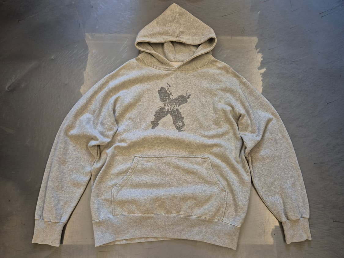 00s STUSSY 크로스 로고 후드 스웻 상품이미지1