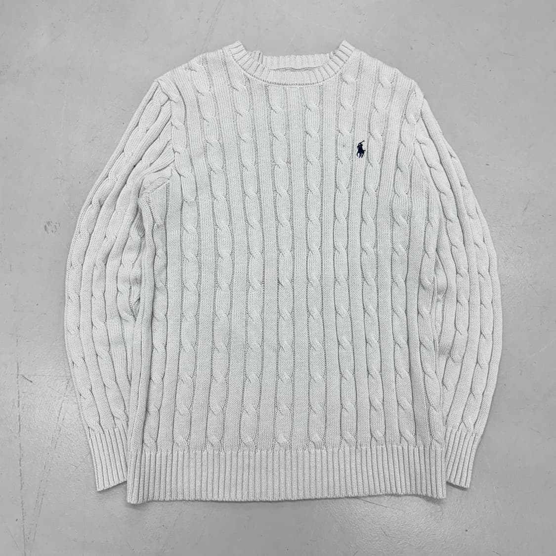 폴로 신형 포니 꽈배기 니트 화이트 상품이미지2
