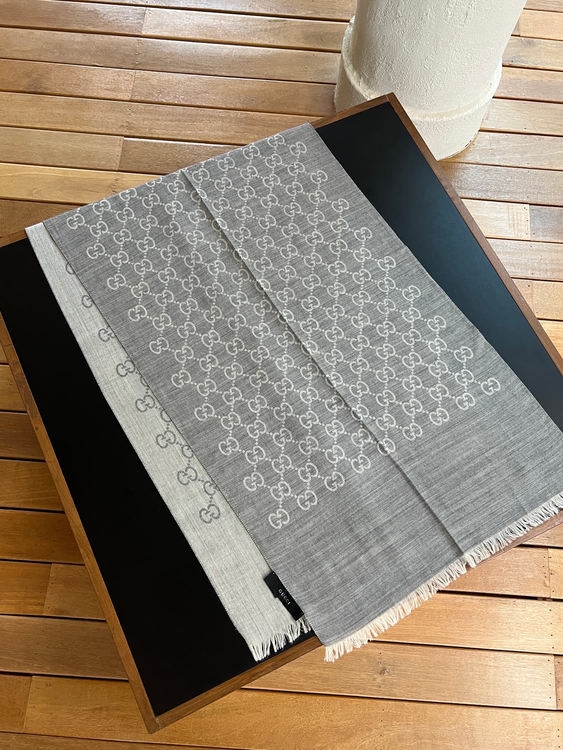 구찌 GG 자카드 울 실크 리버서블 스카프 상품이미지3