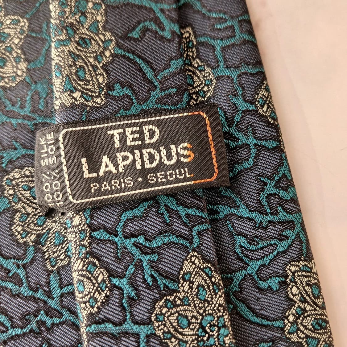 테드 라피두스 실크 청녹색 자카드 넥타이 8.6cm A+등급 A19368 상품이미지9