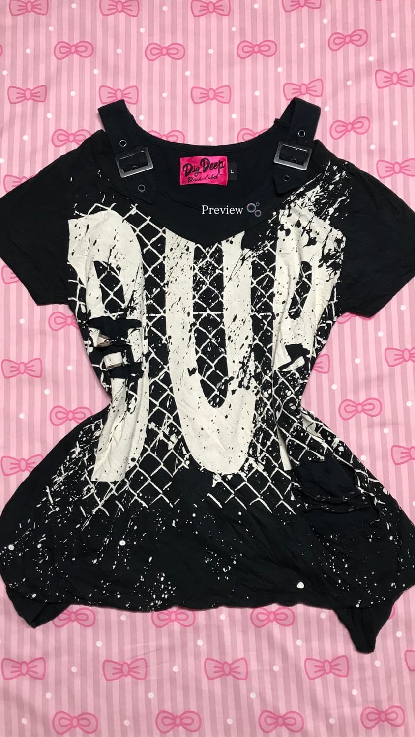 롹펑크 프린팅 레어이드 티 펑크 y2k 고딕 상품이미지6