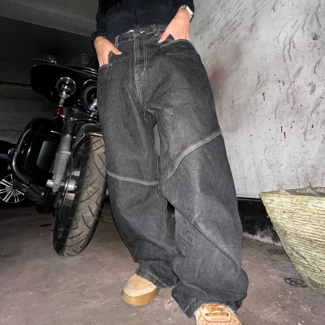 Freaky wide denim pants 상품이미지2