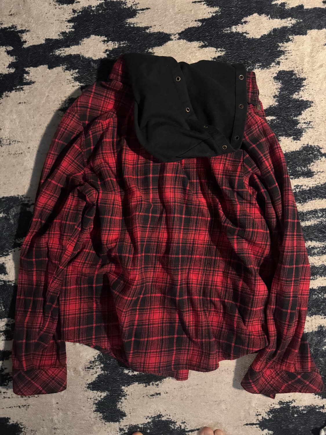 funk stud checkered hooded shirt 상품이미지2