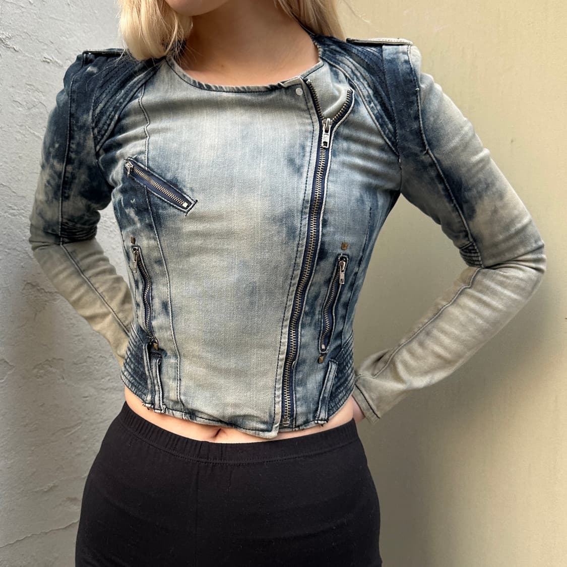 2000s LESHOP JEAN 크롭 데님 자켓 상품이미지6