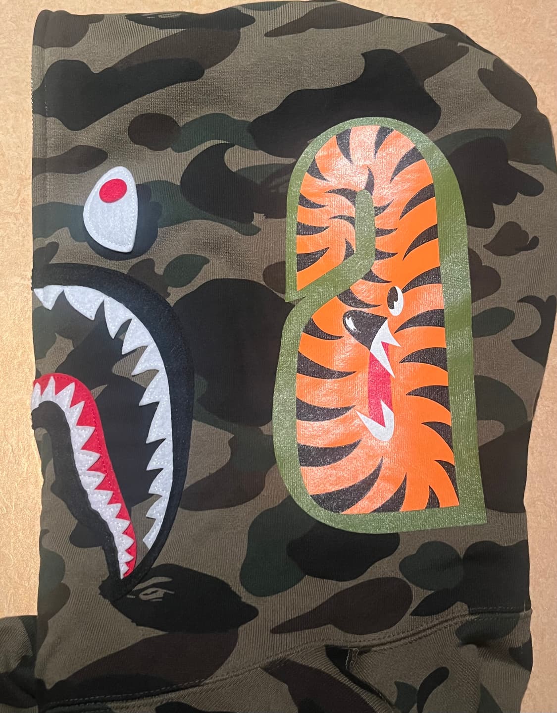 (XL) 베이프 퍼스트 카모 샤크 풀 집 후드집업 녹계 BAPE 상품이미지5