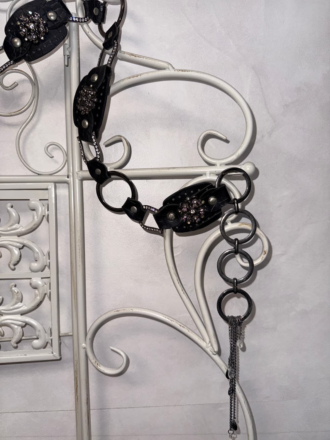 Black flower cubic chain belt 상품이미지3