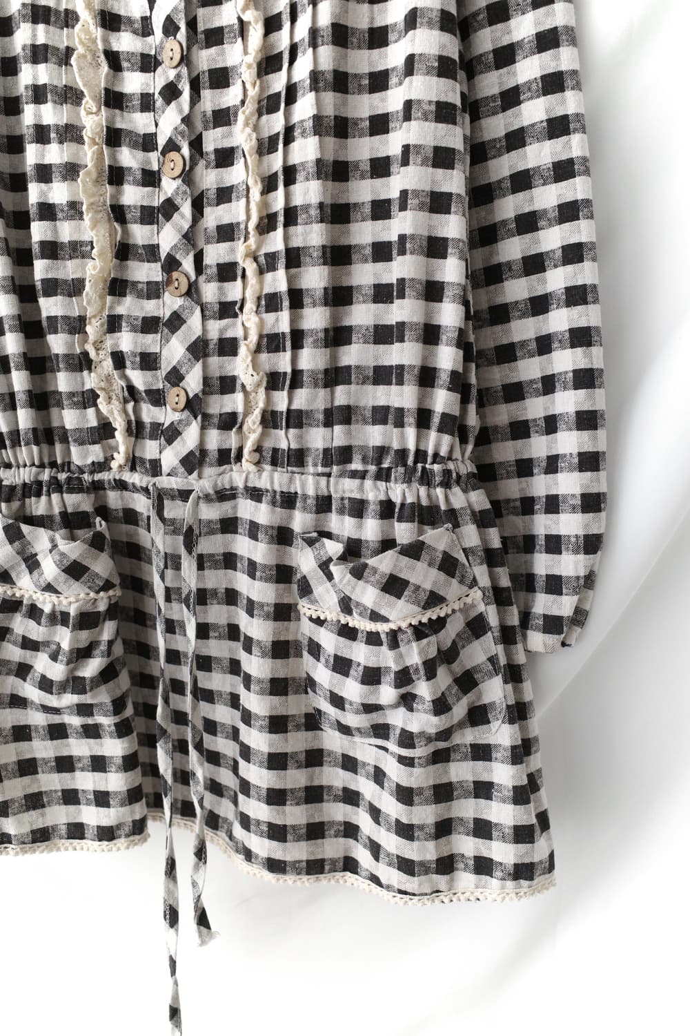 check lace blouse 상품이미지4