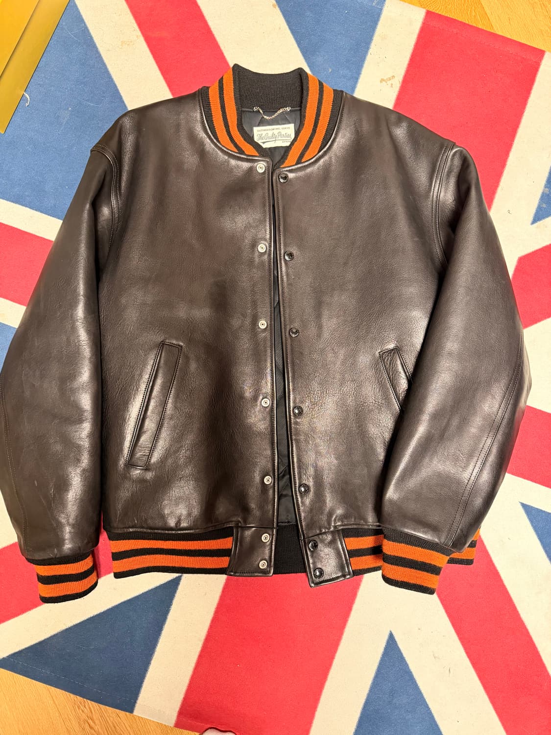 와코마리아 레더 바시티자켓 상품이미지1