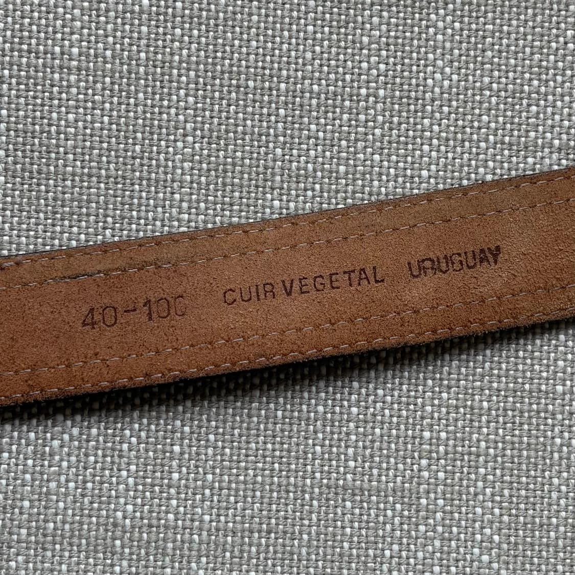 [40] 90s URUGUAY 브라운 레더 솔리드 브라스 버클 벨트 상품이미지9