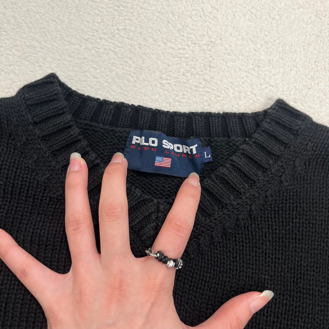 Polo Sport black v-neck knit 상품이미지5