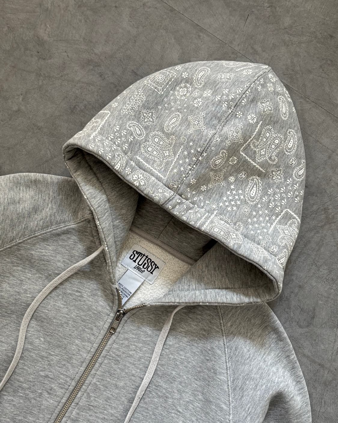 Stussy 스투시 00‘s 페이즐리 그레이 후드 집업  상품이미지2