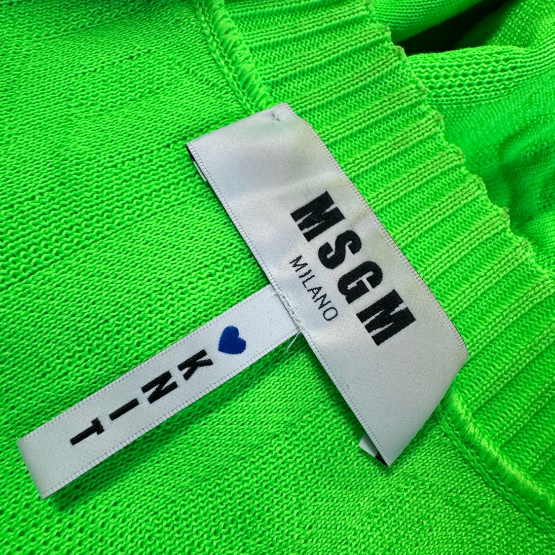 MSGM 네온 그린 패턴 가디건 상품이미지2