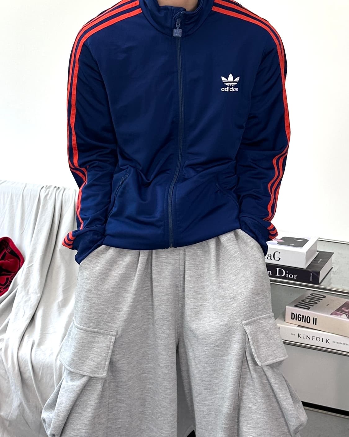 아디다스 유로파 네이비 오렌지 트랙탑 져지 상품이미지1