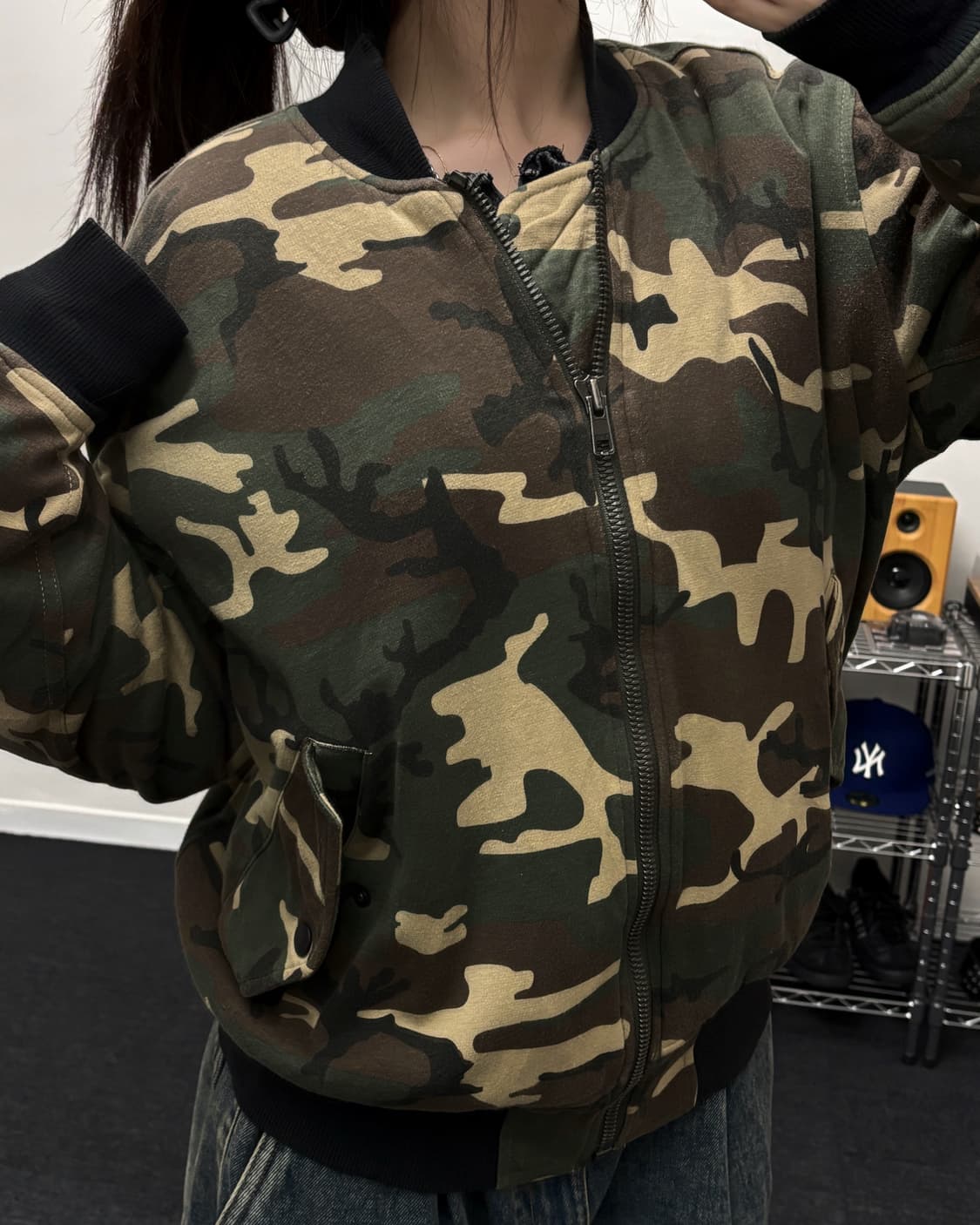 알파인더스트리 카모 스웻 봄버 자켓 상품이미지3