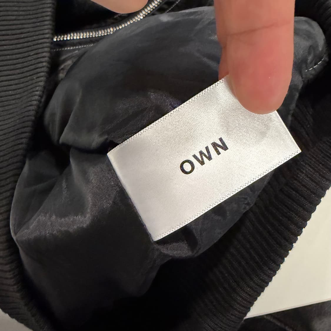 OWN 블랙 스티치 크링클 봄버 자켓 B286 상품이미지8