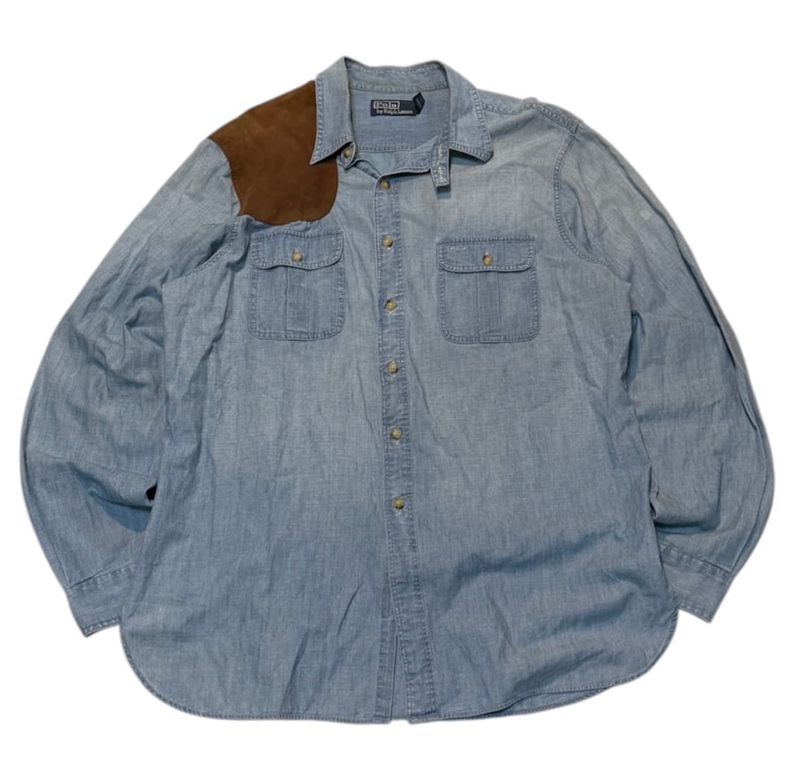 폴로 랄프로렌 건패치 투포켓 데님 샴브레이 헌팅셔츠 상품이미지1