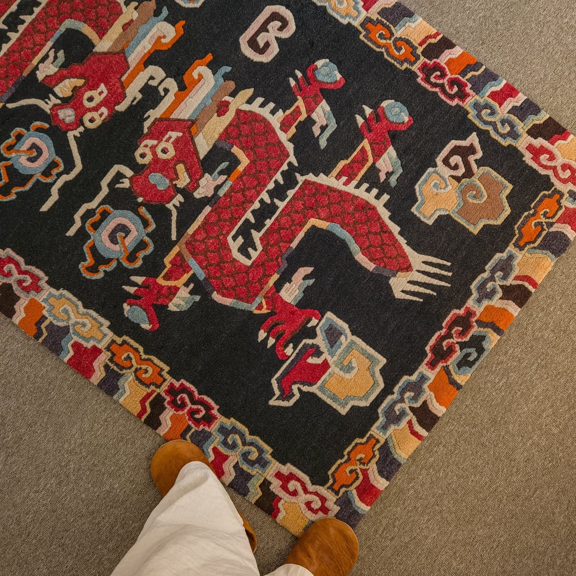 Tibetan Style Double Dragon Rug 상품이미지4
