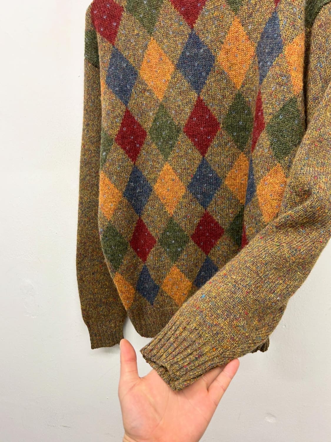 제이프레스 아가일 체크 패턴 니트 상품이미지3